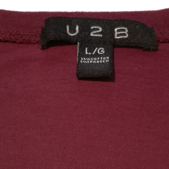 U2B Long Sleeves Cotton Shirt burgundy L/G - Picture 3 of 3